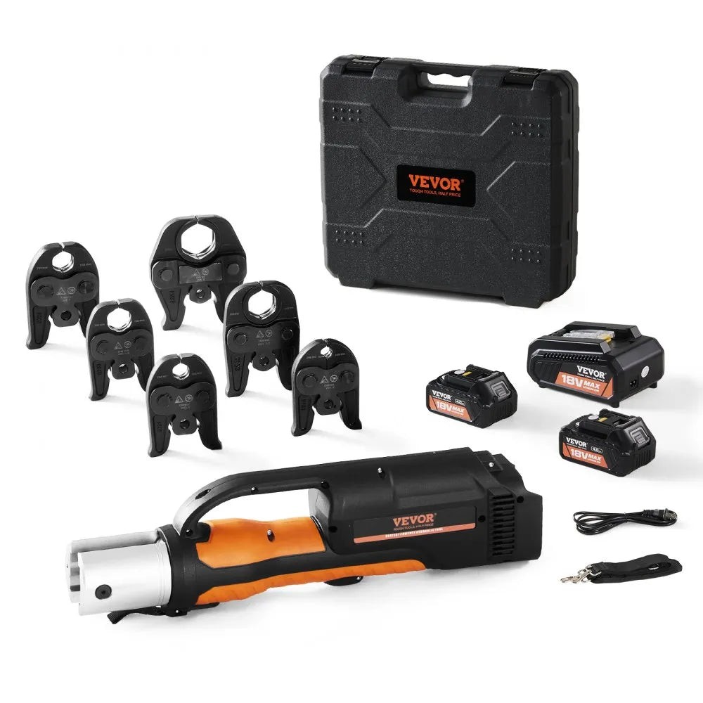 CrimpForce Pro 18 V crimping tool for copper, stainless steel, and PEX in 3 seconds—32 kN of professional-grade power right in the palm of your hand.