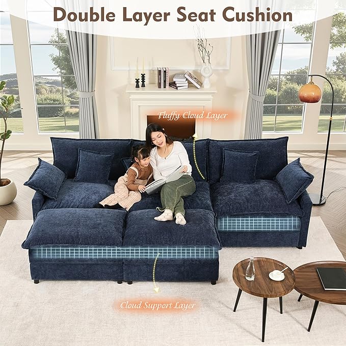Cloud Modular — Chenille, Deep Seat, 5-Seater, 108"
