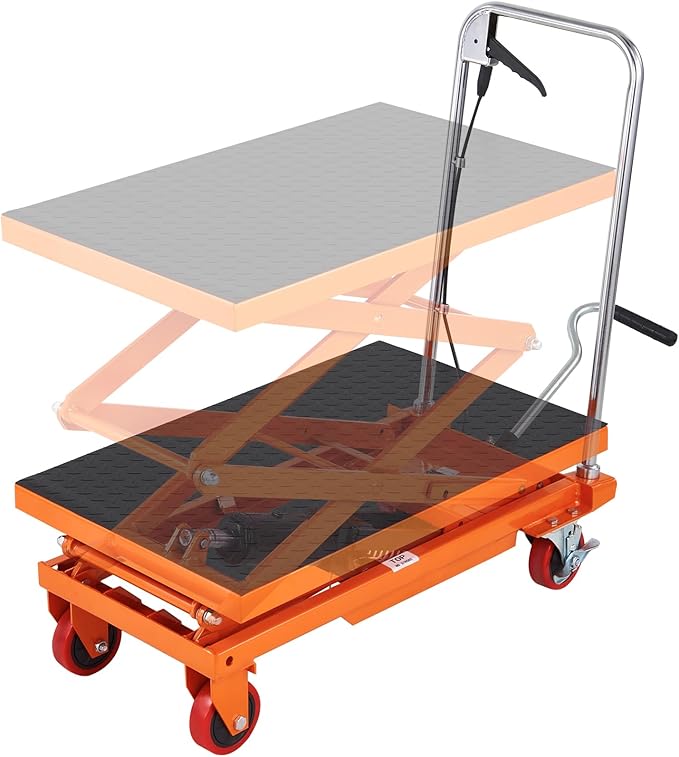 HydraLift X "Professional Hydraulic Scissor Lift Table — Maximum Load Capacity: 330 lbs"