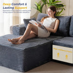 NestSofa Pro “The L-shaped sofa that fits your space: no assembly, no tools, no hassle.”
