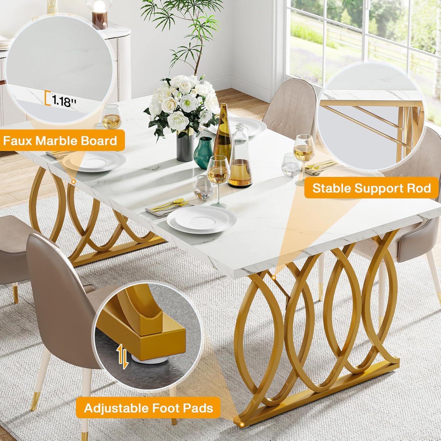 MARBLEUX — "The table that transforms your dining room into a luxurious space."