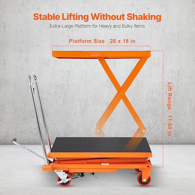 HydraLift X "Professional Hydraulic Scissor Lift Table — Maximum Load Capacity: 330 lbs"