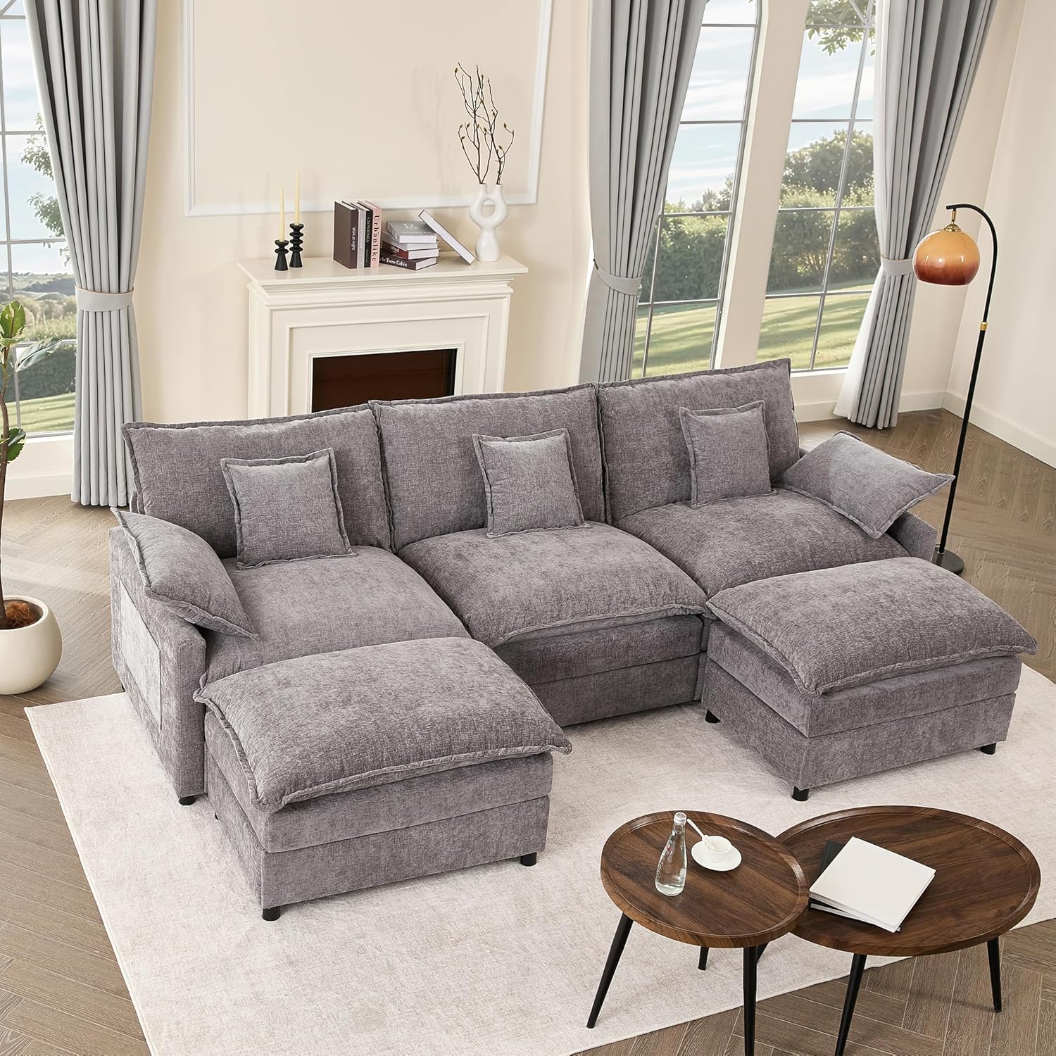 Cloud Modular — Chenille, Deep Seat, 5-Seater, 108"