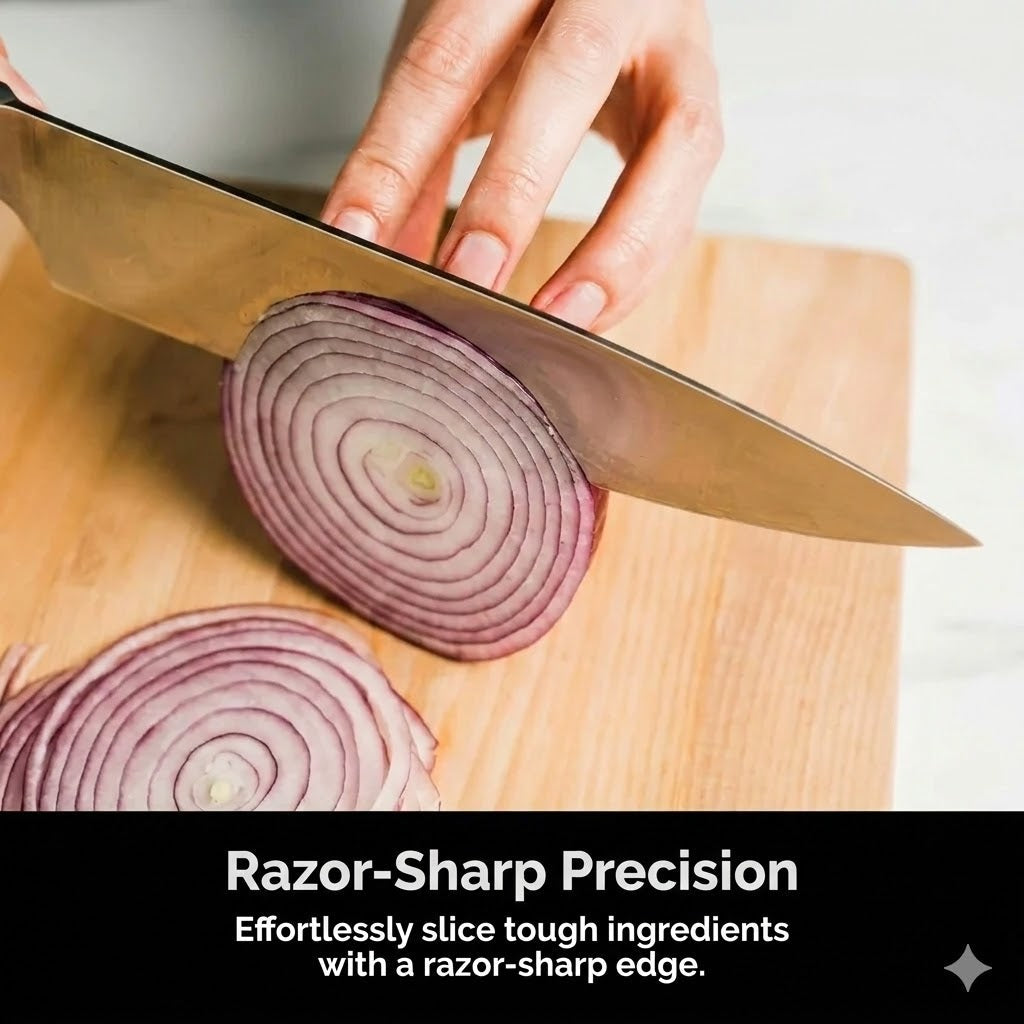 NeverDull Pro — "Professional sharpness in your kitchen. Effortless. No excuses."