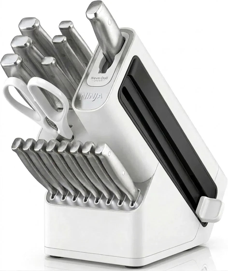 NeverDull Pro — "Professional sharpness in your kitchen. Effortless. No excuses."